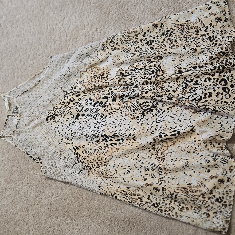 Leopard Print Lace Halter Dress
